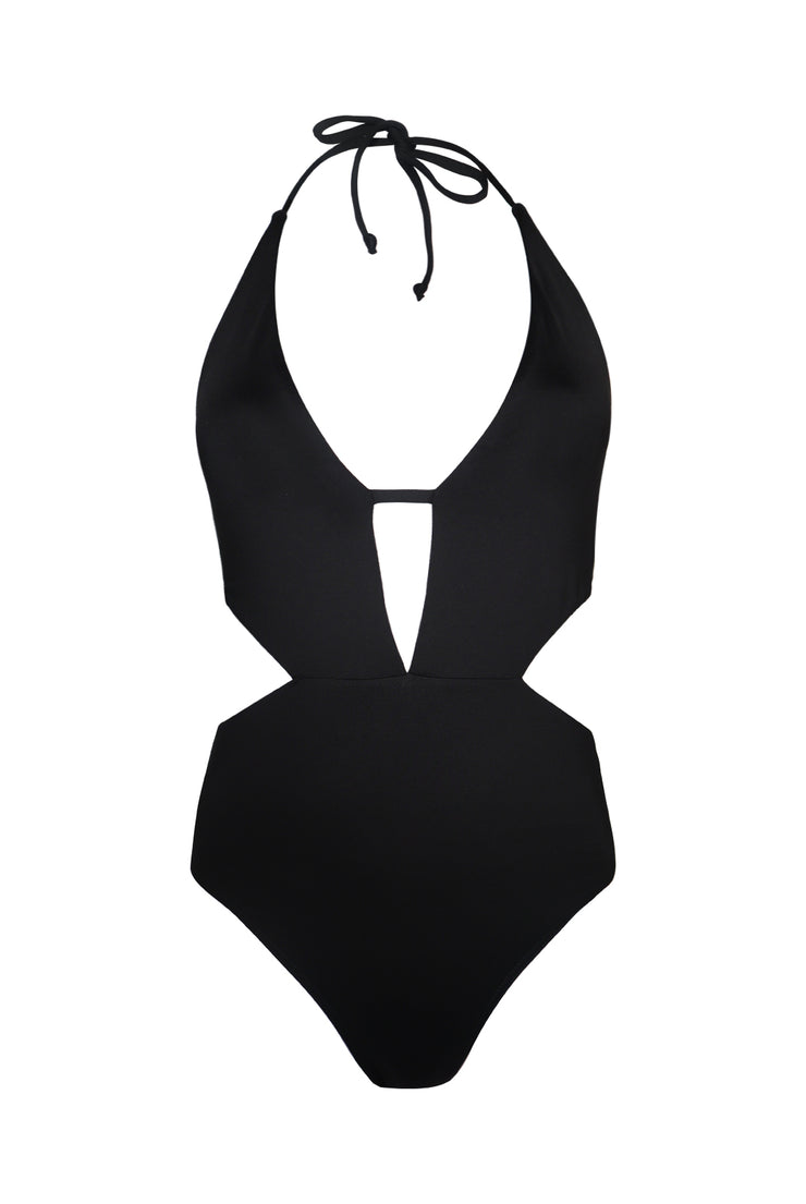 Black Cutout One Piece Flat Lay